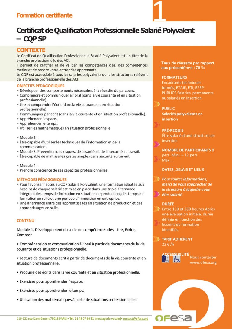 Visuel d'informations sur CQP Salarié polyvalent