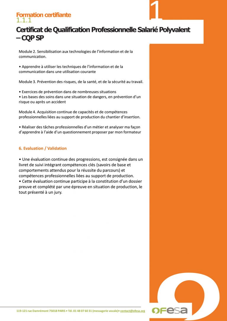 Visuel d'informations sur CQP Salarié polyvalent