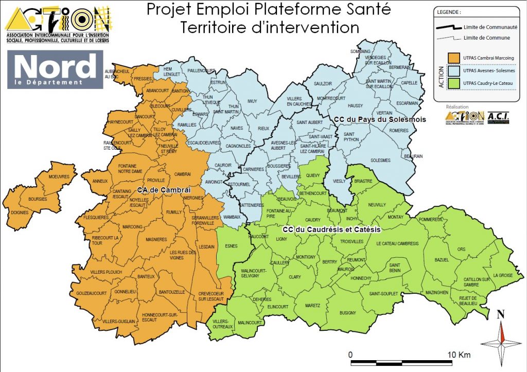 Carte d'intervention Projet Emploi Plateforme Santé